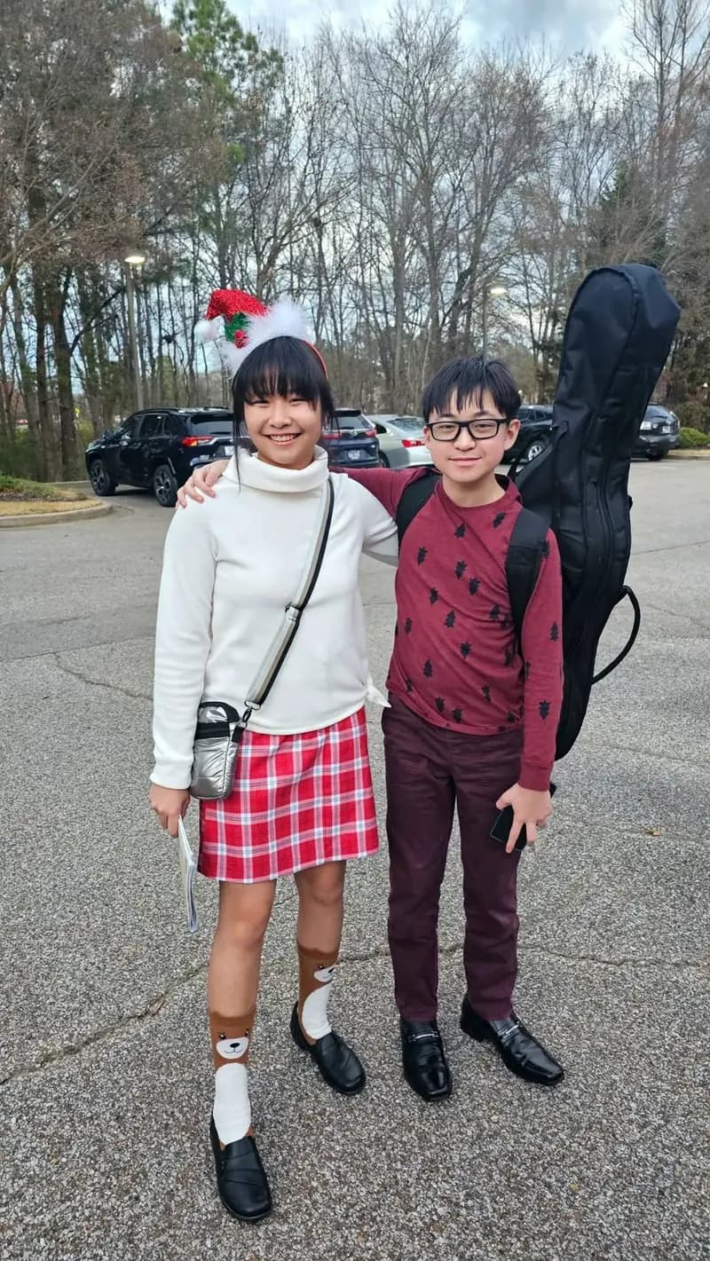 Noah and Acelynn during one of their early music visits.